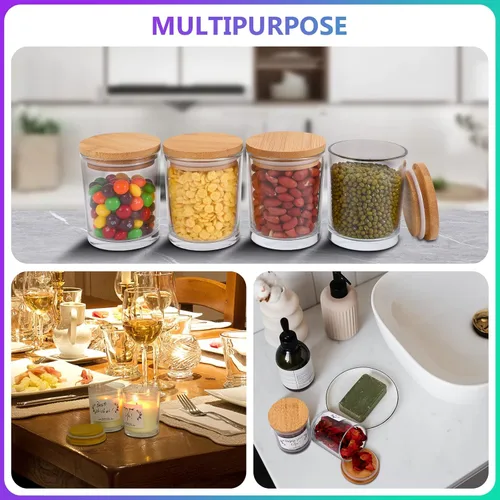 Miniatura 6 de 20 PCS Tarros para Velas, Tarros para Velas con Tapas, Kit para Hacer Velas, Tarros para Velas al Por Mayor para Velas