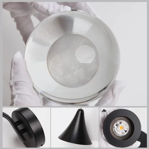 Miniatura 7 de Sedelan Apliques de Pared de Cristal Luna, Iluminación LED Moderna de Pared, 5W Luz de Pared Regulable para Dormitorio Cabecera Baño Sala de Estar
