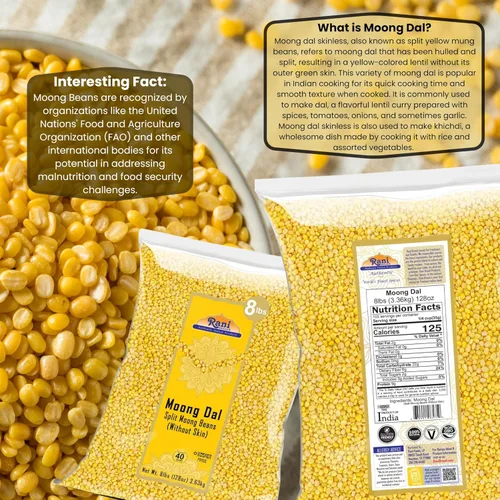 Miniatura 4 de Rani Moong Dal - Lentejas indias de 128 onzas (8 libras), 8.0 lbs a granel, totalmente naturales, aptas para gluten, sin OMG, veganas, origen indio