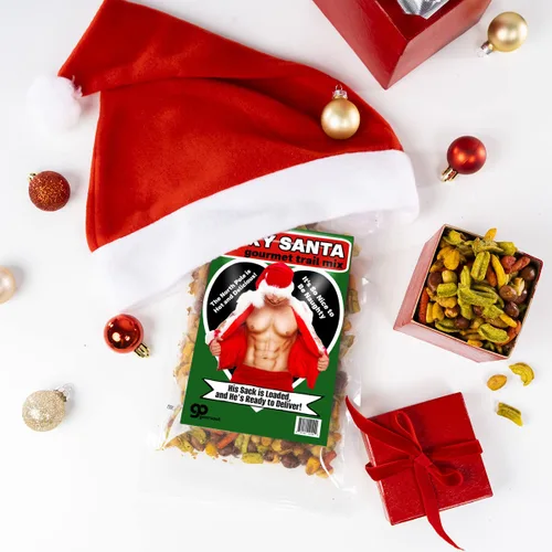 Miniatura 5 de Sexy Santa Gourmet Trail Mix – Relleno de cesta de regalo de comida gourmet – Regalos de Navidad para adultos, divertidos regalos de elefante blanco