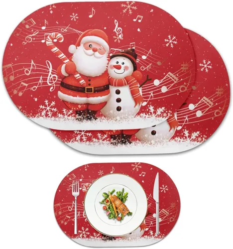 Miniatura 42 de Pumpkin Placemats Oval Placemats Set of 2 Black Cat Table Mats for Dining Tables Washable Heat Resistant Place Mats for Holiday Party Use 12X18 Inch