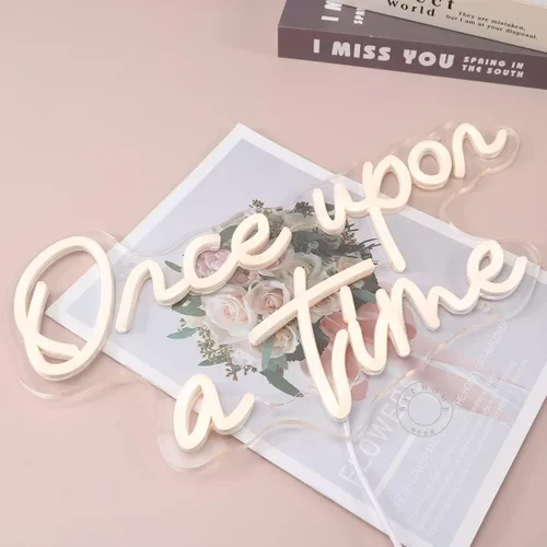 Miniatura 7 de SYLHOME Letrero de neón LED "Once Upon A Time" para decoración del hogar, dormitorio, habitación de niños, guardería, decoración de pared, palabras