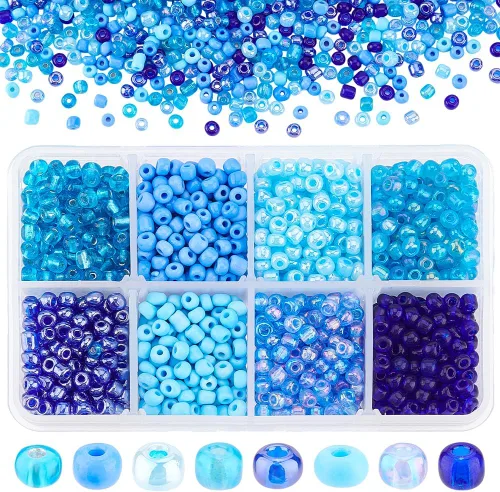 Miniatura 10 de PH PandaHall 1800 piezas Cuentas de semillas de fantasía nubladas de 6 colores 3mm Cuentas de vidrio cremoso Cuentas redondas para la cintura