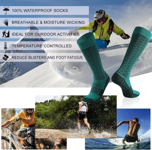 Miniatura 5 de RANDY SUN Calcetines de pesca impermeables y transpirables hasta la rodilla para esquí y kayak