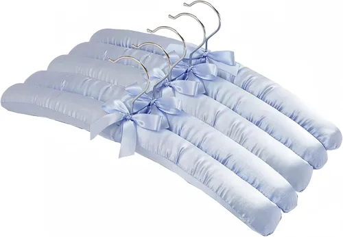 Miniatura 12 de Paquete de 10 perchas acolchadas de satén para ropa de mujer, perchas antideslizantes de tela de esponja para ropa, percheros para suéter, abrigo