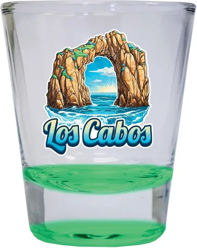 Miniatura 7 de Los Cabos Mexico Design C Souvenir - Vaso de chupito redondo de 1.5 onzas, color azul, paquete de 2