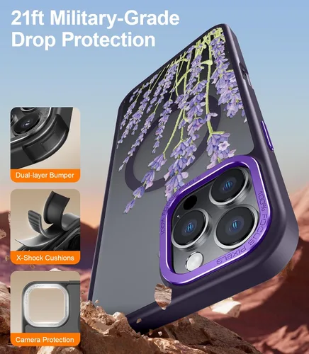 Miniatura 331 de Goodon para iPhone 15 Pro Max con protector de pantalla de privacidad, compatible con Magsafe, funda translúcida mate a prueba de golpes - Linda