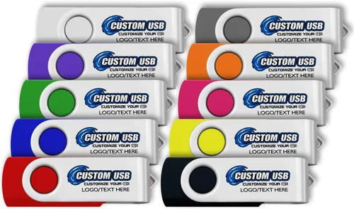 Miniatura 12 de ABLAZE Unidad flash de 128 MB, paquete de 10 unidades de memoria USB 2.0 con cordones, unidades de pulgar giratorias, disco Pendrive U a granel