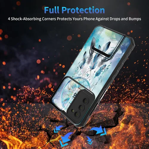 Miniatura 123 de Funda para Samsung Galaxy S22 Ultra 5G, Galaxy S22 Ultra con cubierta de cámara deslizante, funda resistente de doble capa con función atril Black
