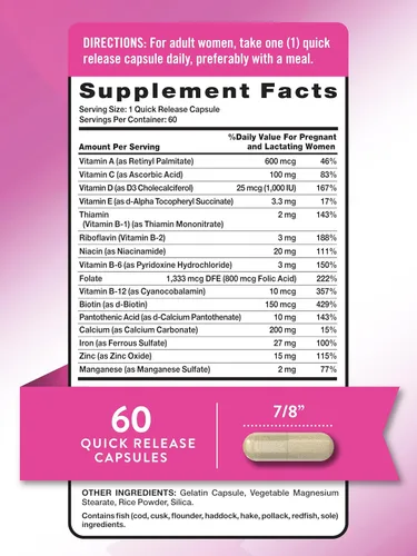 Miniatura 2 de Nature's Truth Vitaminas prenatales con ácido fólico 60 cápsulas Suplemento sin OMG y sin gluten