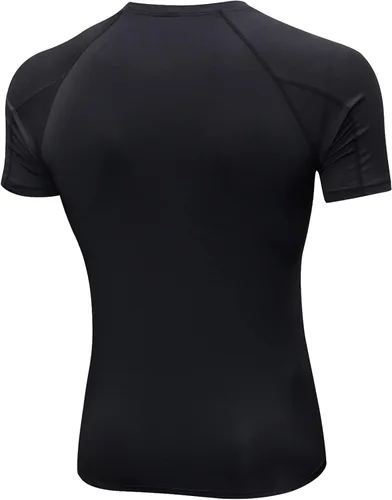 Miniatura 2 de Camisetas de compresión para hombre, de manga corta, para entrenamiento, gimnasio, correr, secado fresco, deportes, capa base, atléticas, camisetas