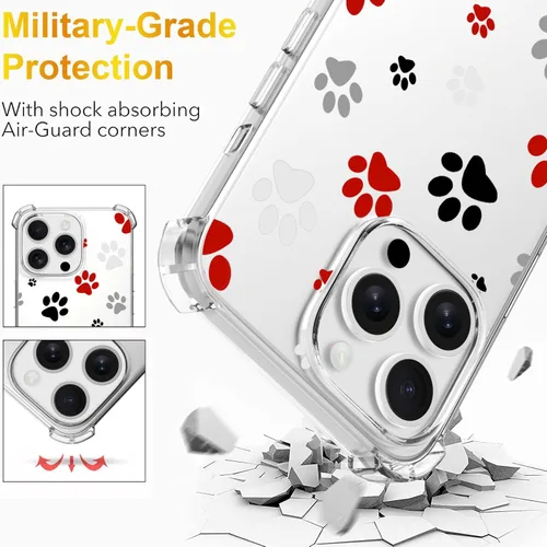 Miniatura 5 de Funda con estampado de patas de perro para iPhone 13 Mini, diseño de patas de cachorro, TPU suave y flexible de cuerpo completo, bolsa de aire a Dog
