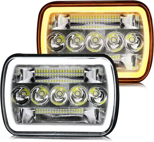 Miniatura 9 de CO LIGHT Faros delanteros LED rectangulares de 7 x 6, 5 x 7, haz alto/bajo, faros delanteros sellados compatibles con Cherokee XJ Wrangler YJ