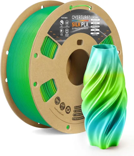 Miniatura 43 de OVERTURE - Paquete de filamento de seda PLA, sin obstrucciones, brillante, filamento metálico brillante para impresora 3D, carrete de 1 kg * 4