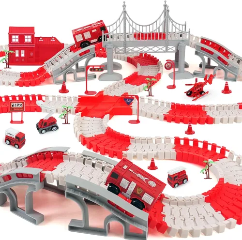 Miniatura 9 de GIAT Juguetes de Pista de Dinosaurios - Los Mejores Regalos de Cumpleaños para Niños y Niñas de 3 4 5 6 7 Años, Pista de Autos de Carreras