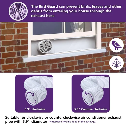 Miniatura 3 de Mxclimate Kit de placas de sellado de ventana de aire acondicionado portátil compatible con manguera de CA de escape de 5 pulgadas de diámetro