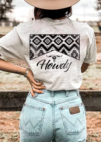 Miniatura 3 de Western Cowboy - Camiseta de manga corta para mujer, diseño de calavera de whisky, estilo casual, música country, camisetas retro occidentales