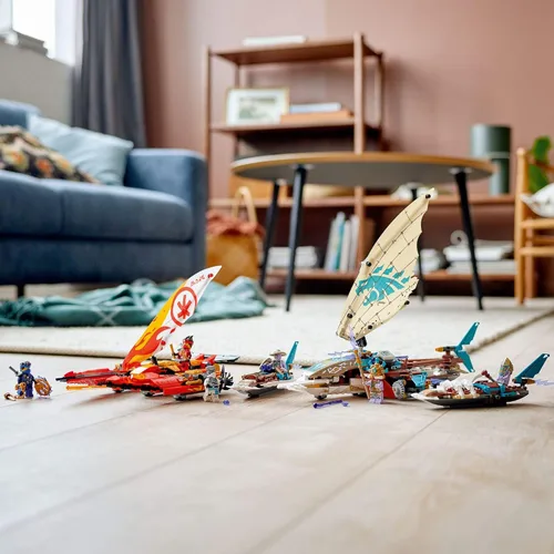 Miniatura 7 de LEGO NINJAGO Catamarán Sea Battle 71748 Kit de construcción; juego ninja con juguetes de catamarán y NINJAGO Kai, Jay y Zane; el mejor regalo