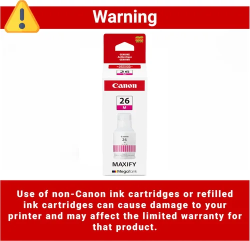 Miniatura 3 de Canon GI-26 - Botella de tinta magenta de pigmento original, compatible con impresoras MegaTank GX7120, GX6120, GX5120, GX6020, GX7020, GX6021