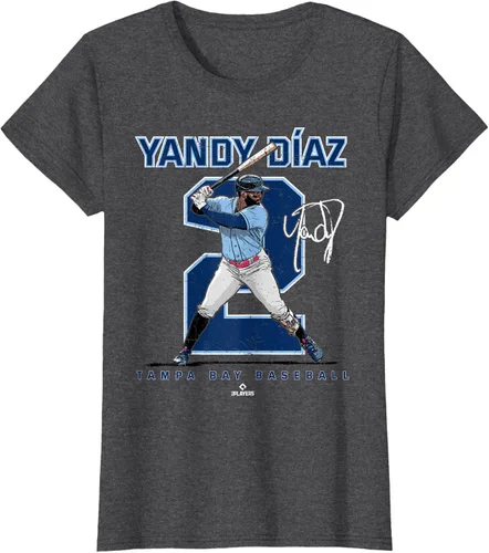 Miniatura 4 de Camiseta Number and Portrait Yandy Diaz Tampa Bay MLBPA, Negro