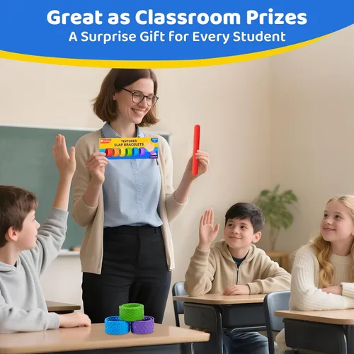 Miniatura 7 de Pulseras texturizadas – 6 juguetes sensoriales de silicona para niños, adolescentes y adultos – Herramientas calmantes para autismo, TDAH, ansiedad