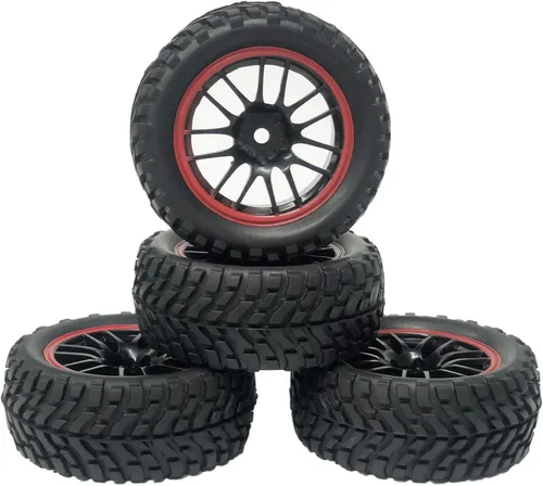 Miniatura 6 de 4 neumáticos de goma de 2.953 in con insertos de espuma y llantas de plástico de 0.472 in hexagonal para 1/10 en carretera RC Drift Touring Car 1/14