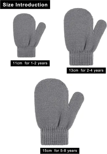 Miniatura 3 de Cooraby 12 pares de guantes de invierno unisex de punto para bebé