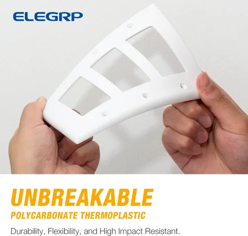 Miniatura 3 de ELEGRP Placas decorativas de pared de 3 posiciones, tamaño mediano 4.88" H x 6.75" L, cubierta frontal termoplástica irrompible para interruptor