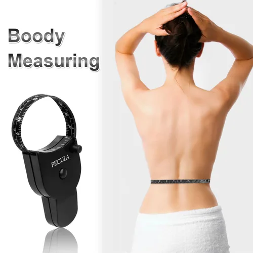 Miniatura 5 de Cinta métrica corporal de 60 pulgadas (150 cm), cinta métrica del cuerpo, pasador de bloqueo y botón de retracción, cinta métrica de medición