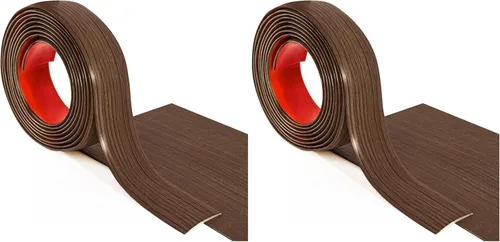 Miniatura 10 de Art3d Tira autoadhesiva de vinilo de 4 pies para transición de piso, tira laminada divisora plana para unir huecos, transición de umbral de Marrón
