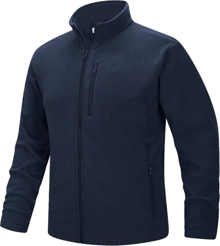 Miniatura 8 de 33,000ft - Chaqueta de forro polar con cremallera completa para hombre, ligera, cálida y suave, chaquetas de manga larga con bolsillos