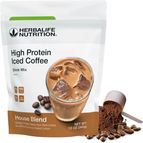 Herbalife HERBALIFE NUTRITION Mezcla de bebida de café helado con alto contenido de proteínas: (mezcla de casa de 12 onzas 12.10 oz) de energía y