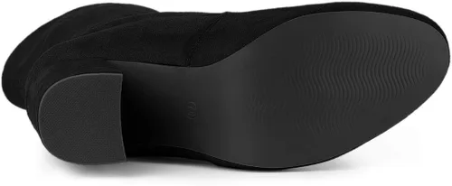 Miniatura 6 de Allegra K Botines plegables con tacón de bloque y punta redondeada para mujer