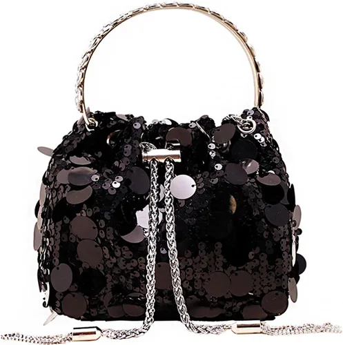 pfoosnd Bolso de mano de noche con lentejuelas brillantes para mujer, bolso cruzado con purpurina para noche, boda, fiesta, baile de graduación