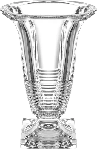 Jarrón – Cristal cortado – Vidrio hecho a mano – 11.25 pulgadas de altura – Patas – para flores – Rosas – Hecho en Europa – por Barski