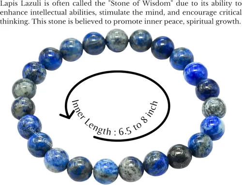 Miniatura 726 de Amazing Gemstone Pulsera de cristal para mujeres y hombres, pulsera de cristal curativo de protección, pulsera elástica con cuentas de piedras