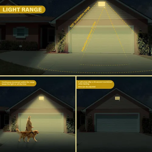 Miniatura 7 de Willpower Reflector LED con sensor de movimiento, luces de seguridad para exteriores de 10 W, 1000 lúmenes, lámpara exterior de 4000 K, luz blanca