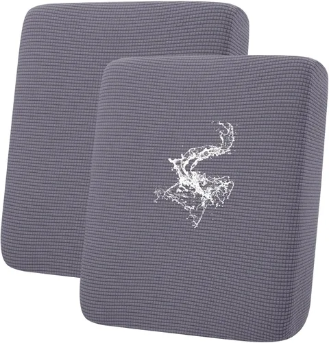 Miniatura 28 de hyha Fundas impermeables para cojines de sofá para mascotas, funda antideslizante para asiento de sofá para perros lavable, tela de jacquard Gris