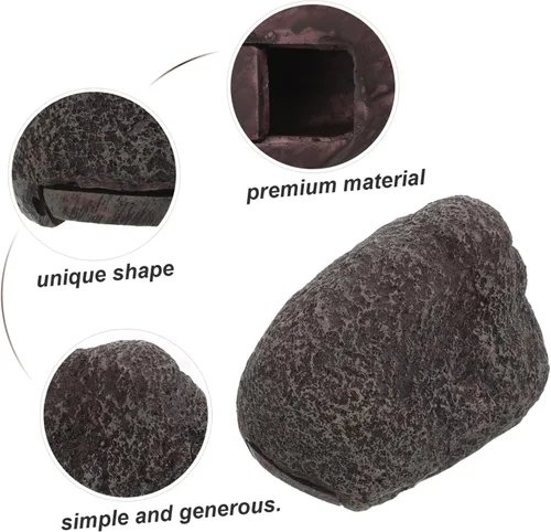 Miniatura 7 de Caja para llaves de piedra al aire libre, resistente a la intemperie, llavero de roca falsa, material duradero, jardín y almacenamiento discreto