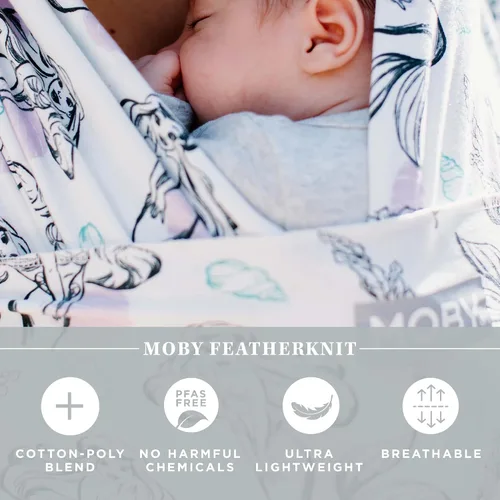 Miniatura 4 de Portabebés Moby Baby Wrap Featherknit para recién nacidos a niños pequeños (8-15kg), porta bebé tipo cabestrillo, diseño ligero y manos libres