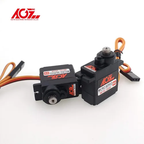 Miniatura 2 de 2 piezas AGFRC Micro 9g Kit de motor servo RC - Servo mini digital de engranaje metálico de 2.8 kg para helicóptero, avión, coche RC, ángulo