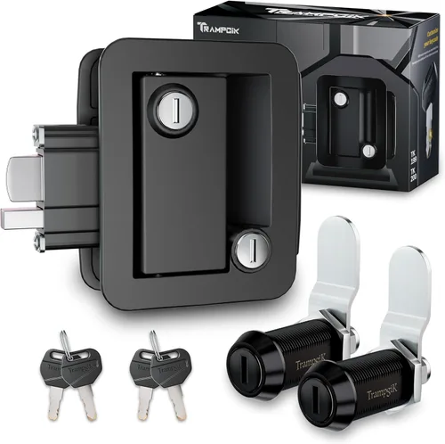 Miniatura 10 de Cerradura de puerta de casa rodante de plástico de ingeniería, reemplazo de cerradura de puerta de RV, se ajusta a un agujero de 3.65" x 2.95