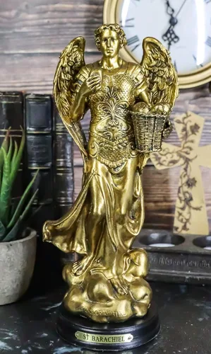 Miniatura 8 de Ebros - Estatua de arcángel de la iglesia católica bizantina Barachiel de 8 pulgadas de alto, figura de San Barachiel el Arcángel con placa
