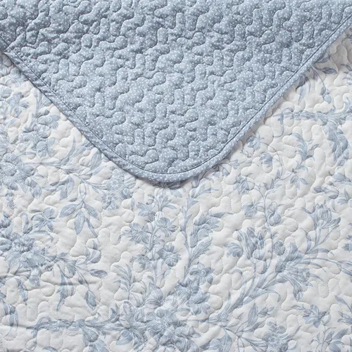 Miniatura 12 de Laura Ashley - Juego de edredón individual, juego de ropa de cama reversible de algodón con funda de almohada adicional, decoración del hogar