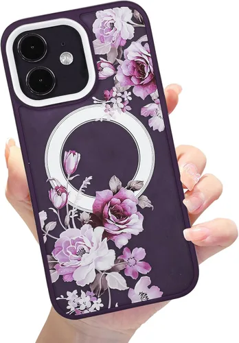 Miniatura 16 de Compatible con el teléfono 13 Pro - Funda magnética mate translúcida, de lujo, a prueba de golpes, magnética y con bonito patrón de flores, carcasa