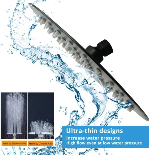 Miniatura 5 de NearMoon Cabezal de ducha de lluvia, diseño ultrafino, aumenta la presión, impresionante algo de experiencia, cabezal de ducha de acero inoxidable
