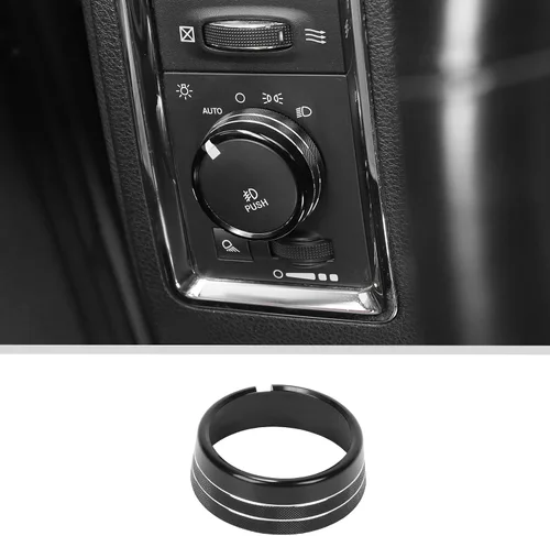 Miniatura 9 de Voodonala para Dodge RAM - Cubierta de perilla selectora de ajuste de interruptor de faro delantero de aluminio para Dodge RAM 2010-2017, accesorios