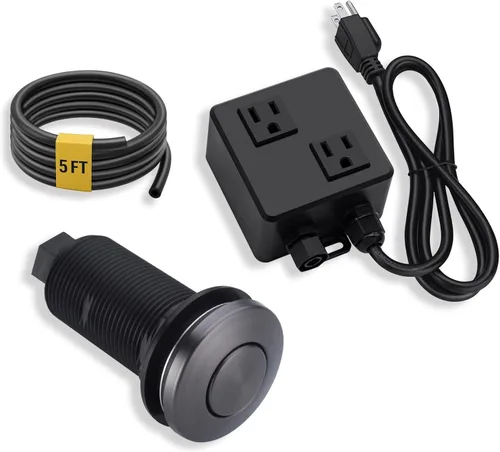 Miniatura 11 de BESTILL Kit de interruptor de aire de eliminación de basura en la parte superior del fregadero con doble salida, listado UL, bronce aceitado de 3.6