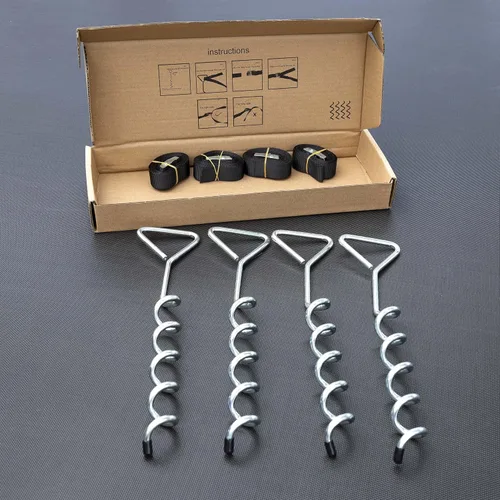 Miniatura 7 de Estacas para trampolín de acero galvanizado, fuerte y galvanizado, kit de anclaje de alto viento para trampolín, tiendas de campaña, anclajes