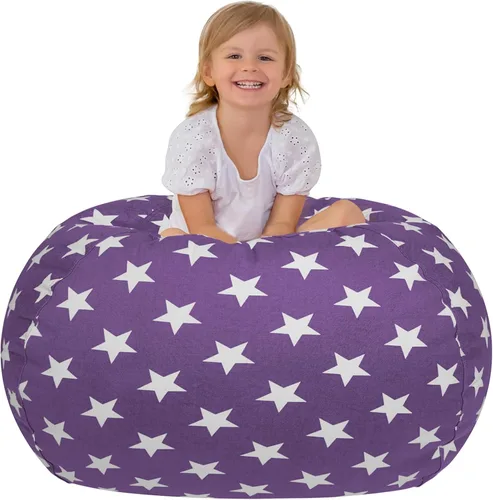 Miniatura 24 de Aubliss Puf de Almacenamiento de Animales de Peluche, Silla Puf de Unicornio, Stuff 'n Sit para Niños, Mediano 32" - Lona Unicornio Azul Azul